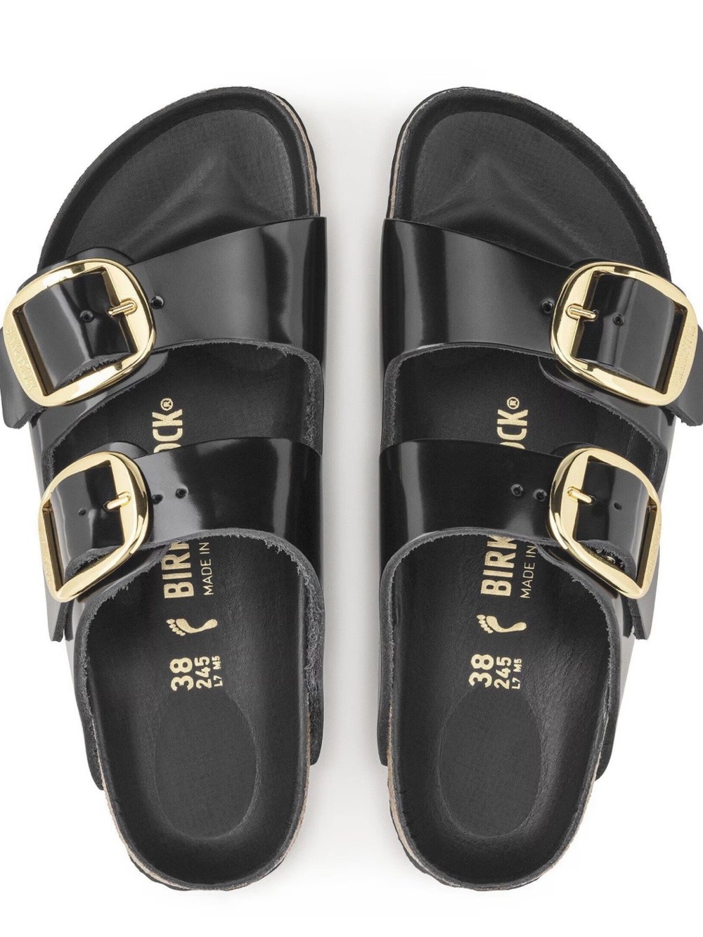 Women’s Birkenstock Arizona Big Buckle in High Shine Black